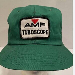 Vintage AMF Tuboscope Green K Brand Snapback Trucker Hat Cap Patch USA